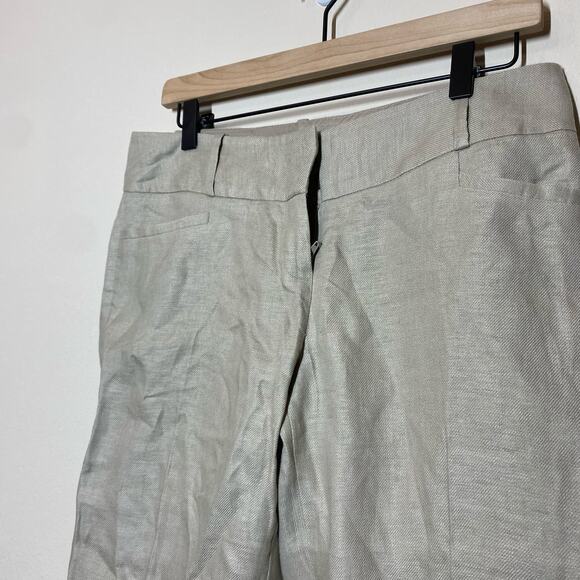 The Limited Women's 100% Linen Tan Straight Leg Trouser Pants Size 4 Midrise - Picture 2 of 13
